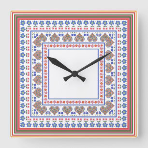 Horloge murale du Carré frontalier style art popul