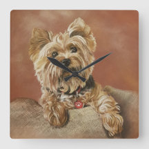 Horloge murale du Carré Yorkshire Terrier