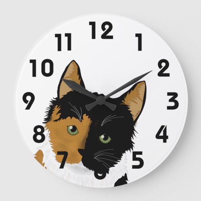 Horloge murale du chat Calico (Recto)