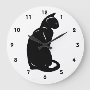 Horloge murale du chat noir