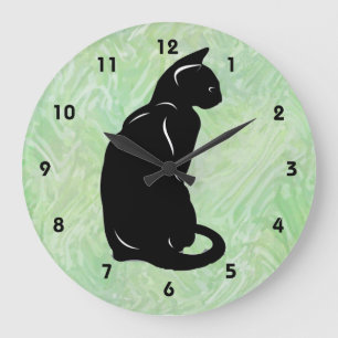 Horloge murale du chat noir