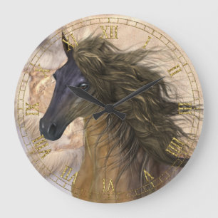 Horloge murale du cheval de beauté sauvage