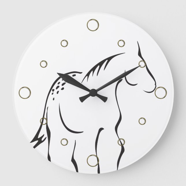 Horloge murale du cheval stylisé (Recto)