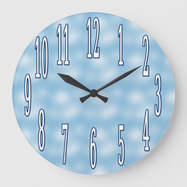 Horloge murale du ciel bleu et des nuages (Recto)