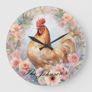 Horloge murale du coq de la ferme