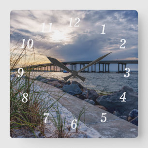 Horloge murale du coucher de soleil de Destin East