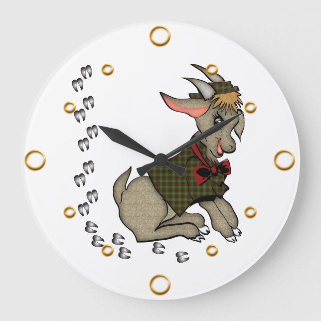 Horloge murale du dessin de chèvre mignon (Recto)
