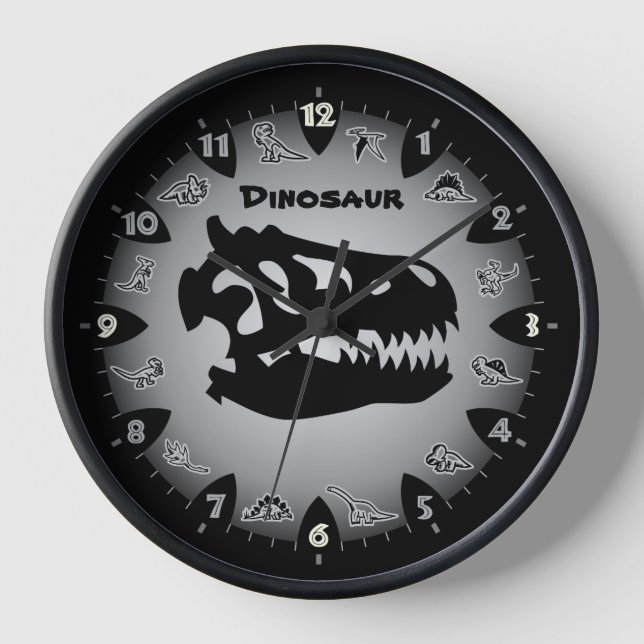 Horloge murale du dinosaure gris Bedrock (Recto)