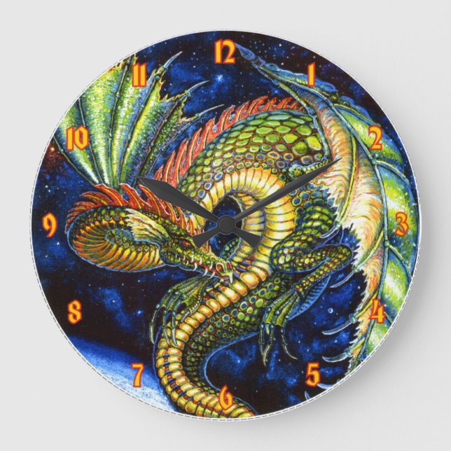 Horloge murale du dragon vert (Recto)