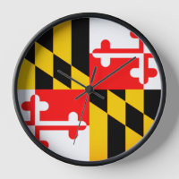 Horloge murale du drapeau du Maryland