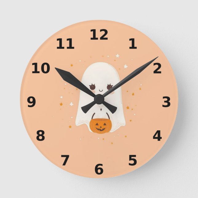 Horloge murale du fantôme - Décor Éffrayant (Recto)