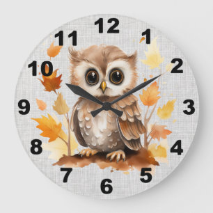 Horloge murale du hibou de chute