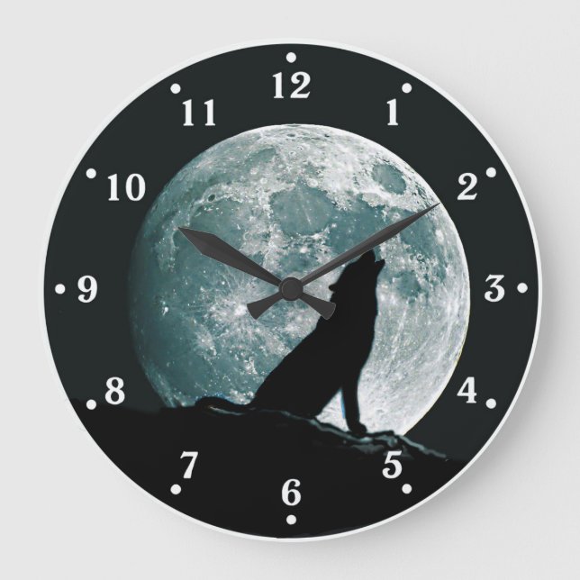 Horloge murale du loup Howling Wildlife (Recto)