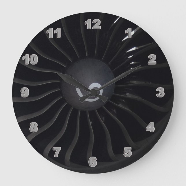 Horloge murale du moteur à réaction/bras noirs (Recto)