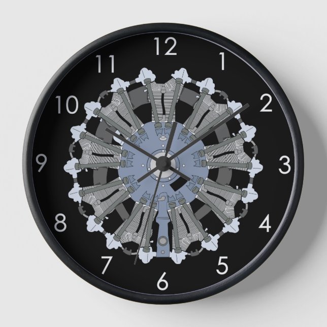 Horloge murale du moteur radial avec un Arrière -  (Recto)