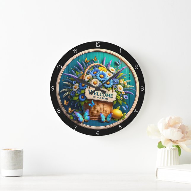 Horloge murale du panier d'accueil (Maison)