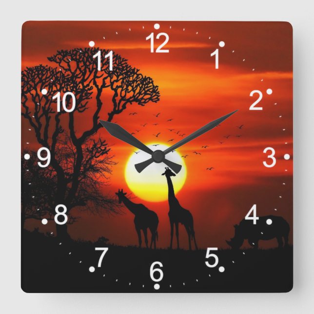 Horloge murale du paysage africain (Recto)