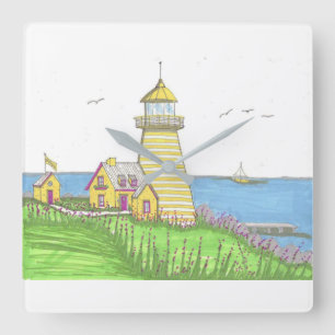 Horloge murale du phare jaune