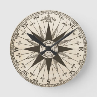 Horloge murale du Rose vintage Compass