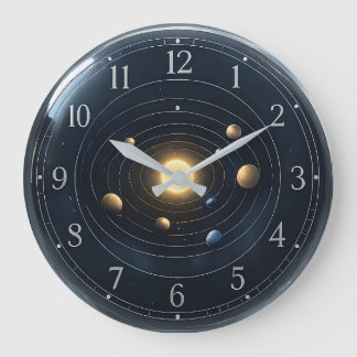 Horloge murale du système solaire 3D avec cadran m