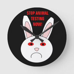 Horloge murale du test des animaux de lapin du tri