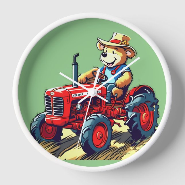 Horloge murale du tracteur en peluche (Recto)