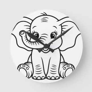 Horloge murale Éléphant bébé