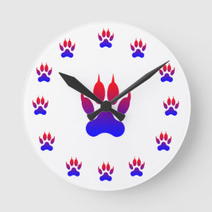 Horloge murale empreinte de patte de tigre