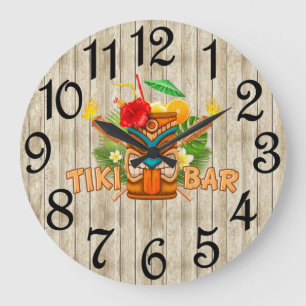 Horloge murale en acrylique beige Tiki Bar
