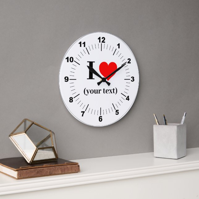Horloge murale en acrylique - Coeur I personnalisé (Bureau)