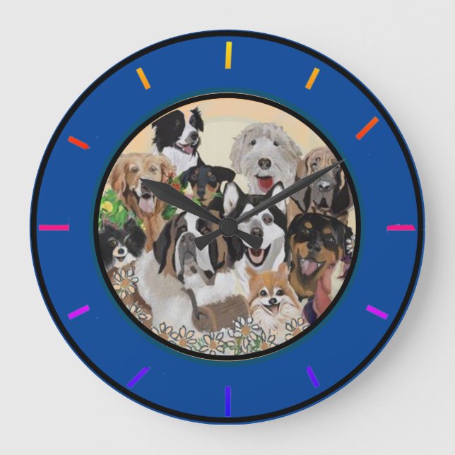 Horloge murale en acrylique Friendly, Happy Dog Pa (Recto)