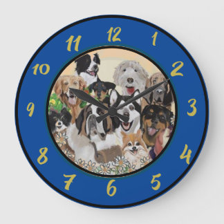 Horloge murale en acrylique Friendly, Happy Dog Pa