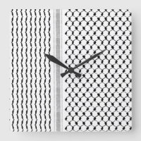 Horloge murale en acrylique Kufiya palestinienne p