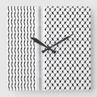 Horloge murale en acrylique Kufiya palestinienne p