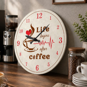 Horloge murale en acrylique « La vie commence aprè
