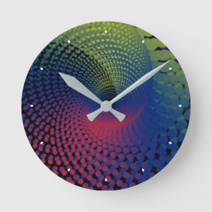 Horloge murale en acrylique néon Vortex, ronde (mo