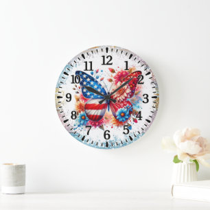 Horloge murale en acrylique Papillon