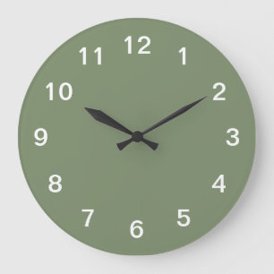 Horloge murale en acrylique vert sauge minimaliste