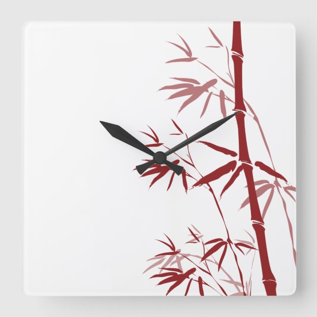 Horloge murale en bambou rouge (Recto)
