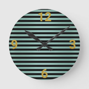 Horloge murale en bande noire verte Sage