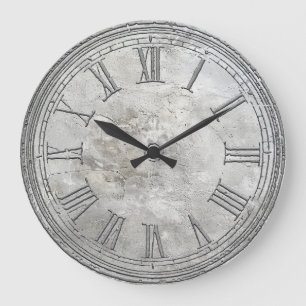 horloge murale en béton romain