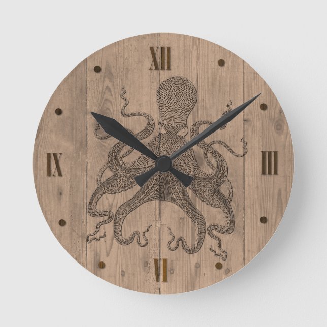 Horloge murale en bois de pieuvre (Recto)