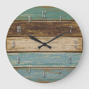 Horloge murale en bois flotté