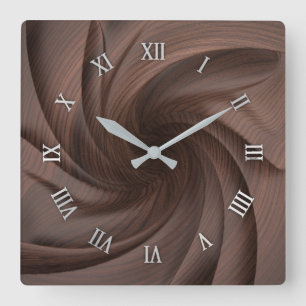 Horloge murale en bois foncée de conception