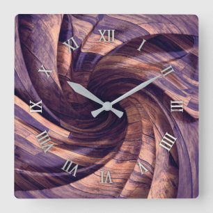Horloge murale en bois mauve