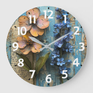 Horloge murale en bois rustique en acrylique