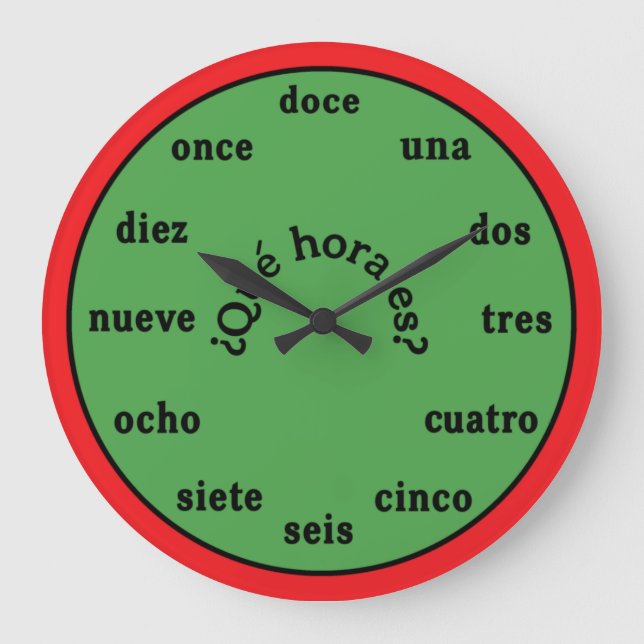 Horloge murale en espagnol (Recto)