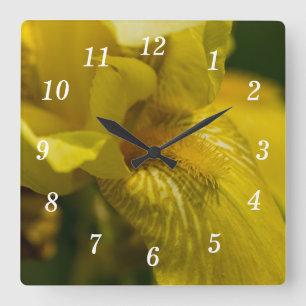 Horloge murale en fer jaune