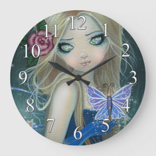 Horloge murale en forme de papillon Periwinkle pou