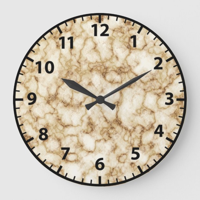 Horloge murale en granit blanc et or (Recto)